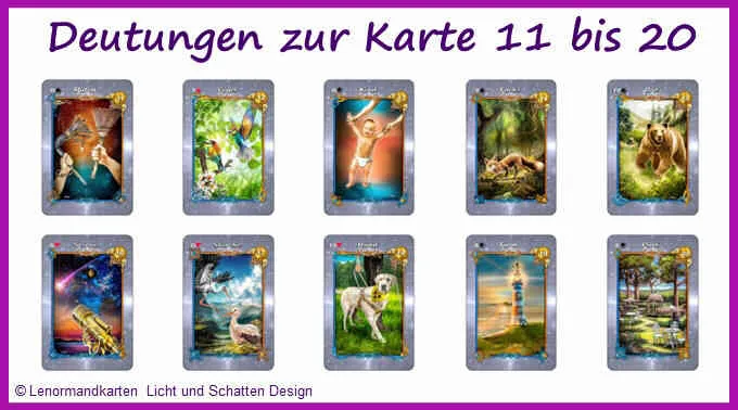 Liebes Orakel denkt er an mich - Lenormandkarte 11 bis 20