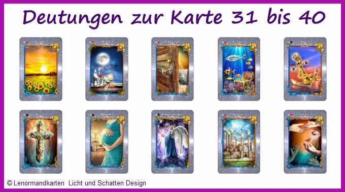 Liebes Orakel denkt er an mich - Lenormandkarte 31 bis 40
