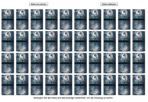 Grosse Tafel 10x4 mit den 40 mystischen Lenormandkarten
